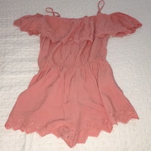 Forever 21 Light coral flounce romper